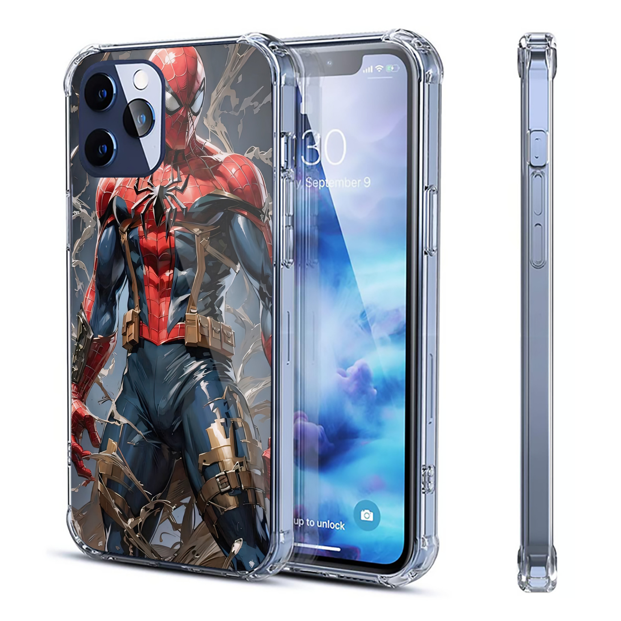 （画像用） Spider Man スパイダーマン 【iPhone 12シリーズ対応】透明スマホケース（クリアソフトケース）